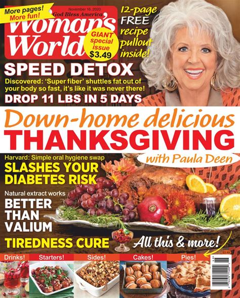 World woman magazine - Sep 11, 2023 · Woman's World Magazine is the perfect magazine for women who want to live a happy, healthy, and fulfilling life. Subscribe today and start living your best life! Get your digital subscription/issue of Woman's World-September 11, 2023 Magazine on Magzter and enjoy reading the Magazine on iPad, iPhone, Android devices and the web. 